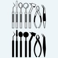 Set of medical equipment tools for teeth dental care Royalty Free Stock Photo