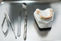 Set of medical equipment tools for teeth dental care Royalty Free Stock Photo