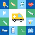 Set of medical flat icons