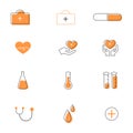 Set of Medical or healthcare icon. sign and symbols in flat design medicine and health with elements for mobile concepts and web Royalty Free Stock Photo