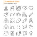 Set of 25 medical icons