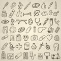 Set of medical icons.