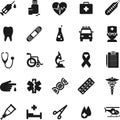 Set of medical icons in simple flat style