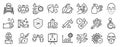 Set of Medical icons, such as Cancel flight, Wash hands, Social distancing. Vector
