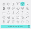 Set of medical and pharmaceutical icons. Royalty Free Stock Photo