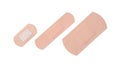 Set of medical plasters isolated