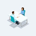 Isometric Reception at the Doctor. Vector