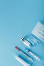 A set of medicines in ampoules and syringes for the treatment of viruses, vaccination and diseases