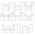 Set of medieval castles, vector illustration