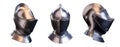 Set of Medieval Knight Armet Helmet