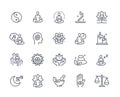 Set of Meditation Related Line Icons