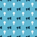 Set Megaphone and dollar and Light bulb on seamless pattern. Vector Royalty Free Stock Photo