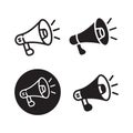 Set of megaphone icons with different styles