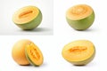 set of melons isolated on white background Royalty Free Stock Photo