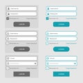 Set of member login page design elements. vector illustration