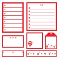 Set of memo pad, mini notepad, cute memo pad, stationery and digital sticker notes.