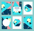 Set of Memphis Style Cards with Geometric Elements.s, Magazin Royalty Free Stock Photo