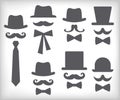 Set of men accessories icons