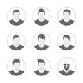 Set of men avatar template. User icons collection. Symbol of people for website avatar. Vector illustration Royalty Free Stock Photo