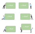 Set of men with a blackboard for text. vector illustration. Royalty Free Stock Photo