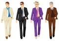 Set of Men In Different Suit Royalty Free Stock Photo