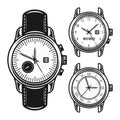 Set of men mechanical watches vector illustration
