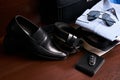 Set of men`s business clothing