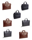 A set of men`s leather bags.