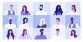 Set men women profiles avatars different business people faces portraits collection sketch horizontal Royalty Free Stock Photo