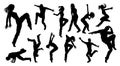 Street Dance Dancer Silhouettes Royalty Free Stock Photo