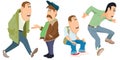 Set of mens and guys doing business. Illustration for internet and mobile website