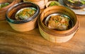 A set menu of dimsum popular breakfast in phuket Royalty Free Stock Photo