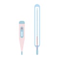 Set of mercury and electronic thermometers