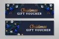 set of merry christmas gift voucher design