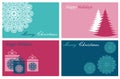 Set with Merry Christmas and Happy New Year cards Royalty Free Stock Photo