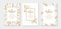 Set of Merry Christmas and happy New Year greeting cards with floral elements. Hand drawn vector illustration Royalty Free Stock Photo