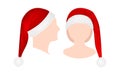 Christmas Santa Claus red hats vector Royalty Free Stock Photo