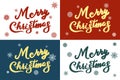 Set of Merry Christmas vector text Calligraphic Lettering design card template. Creative typography for Holiday Greeting Gift Royalty Free Stock Photo