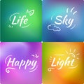 Set of mesh Gradient abstract creative vector background - Life, Sky, Happy, Light Royalty Free Stock Photo