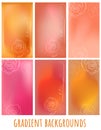 Set of mesh jelly Gradient vector with rose for greeting card, w Royalty Free Stock Photo