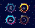 Message, Internet downloading and Dating icons. Full rotation sign. Phone messenger, Load data, Love messenger.