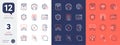 Set of Messenger, Meeting and Currency rate line icons. For design. Vector