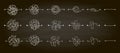 Set of messy clew symbols line of symbols with scribbled round element, consept of transition from complicated to simple, isolated