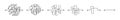 Set of messy clew symbols line of symbols with scribbled round element