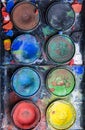 Set of messy watercolor paints