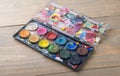 Set of messy watercolor paints