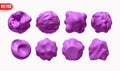 Set of Metaball shapes of objects realistic 3d design. Collection Meteorites asteroids comet Round ball spherical