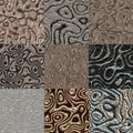 Set of metal bumps seamless generated textures