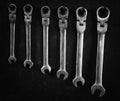 A set of metal metric spanners or wrenches Royalty Free Stock Photo