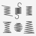 Set of metal springs, spiral, Royalty Free Stock Photo
